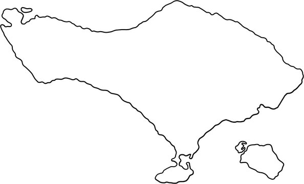 doodle freehand drawing of bali island map.