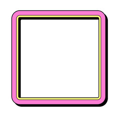 Element frame square retro 80s-90s style.