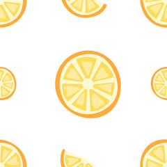 Ripe lemons seamless pattern design. Fresh lemon sliced into pieces.