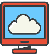 Minimal Illustration Clouds Flat Icon Symbol Background