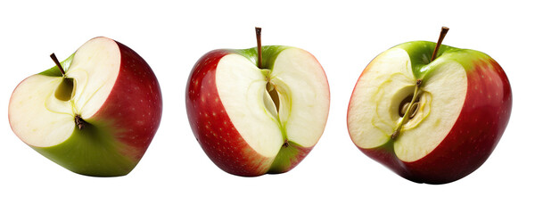 Fresh sliced apple as package design element, isolated on transparent