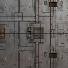 Scifi wall texture panel. Generative AI
