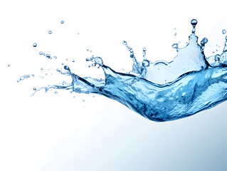 Splash of water over white background