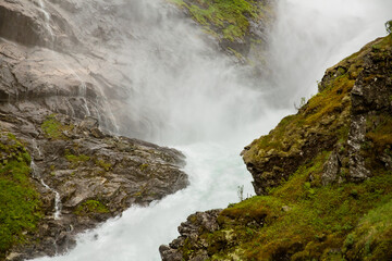 Kjosfossen is a picturesque waterfall located in Aurland Municipality in Vestland county, Norway.