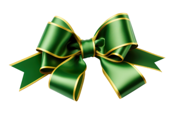 A green Christmas ribbon on a white background PNG
