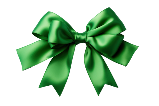 A green Christmas ribbon on a white background PNG