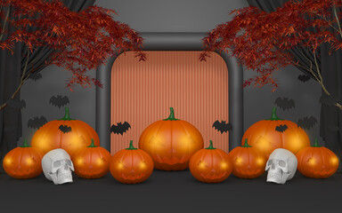 Happy halloween day. 3D illustration, 3D rendering	