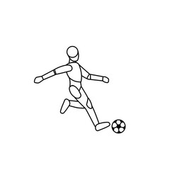 Soccer player kicking ball