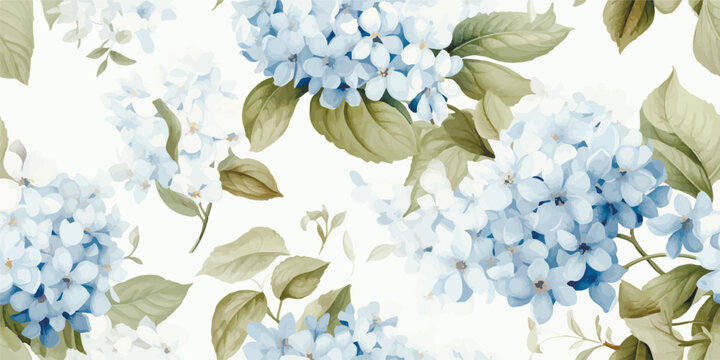 Vintage vector abstract flowers print, Hydrangeas, plants, leaves and flowers, Modern seamless pattern. Fashionable template for design or wedding invitations
