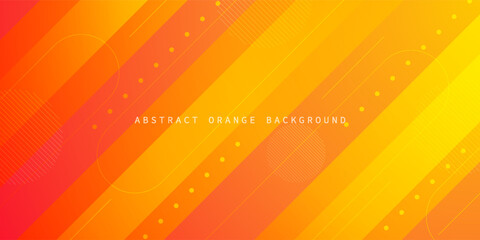 Abstract geometric orange background with simple lines pattern. Colorful orange design. Bright and modern with 3d elements concept. Eps10 vector