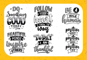 Papier Peint photo Typographie positive Hand lettering motivational quotes, Typography inspirational quotes