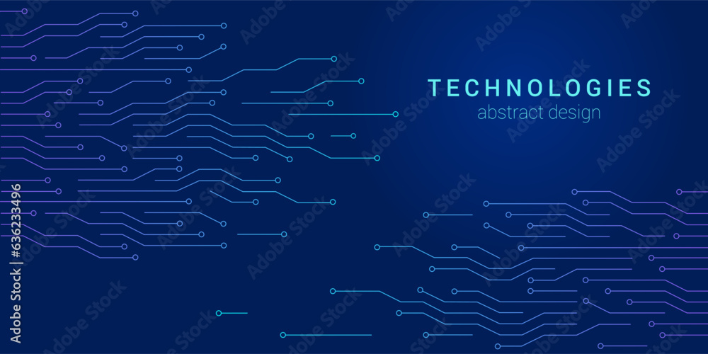 Aufkleber digital tech blue background with circuit board elements. ideal for tech companies, data analytics, 