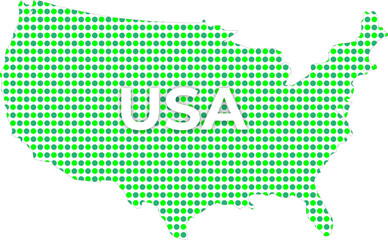 usa map in a mosaic of harlequin circles