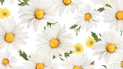 white daisy seamless background