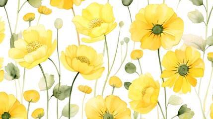 Yellow flower seamless background