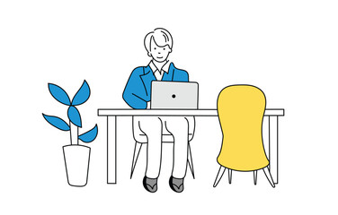 ミーティングをするビジネスパーソンのイラスト素材