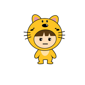 Kids In Animal Costume Vector