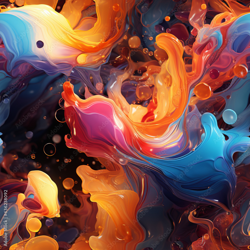 Leinwandbilder an abstract representation of gas molecules in motion, forming a colorful, dynamic pattern symbolizi