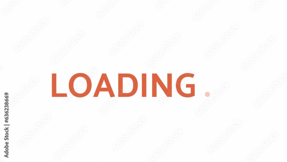 Poster terracotta 2d loading text animation. catamaran bold font used, animated cartoon 4k video loader mot