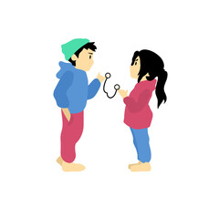 Cute Couple Characters Vector 