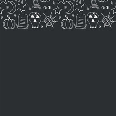 Halloween frame. Doodle Halloween background with place for text