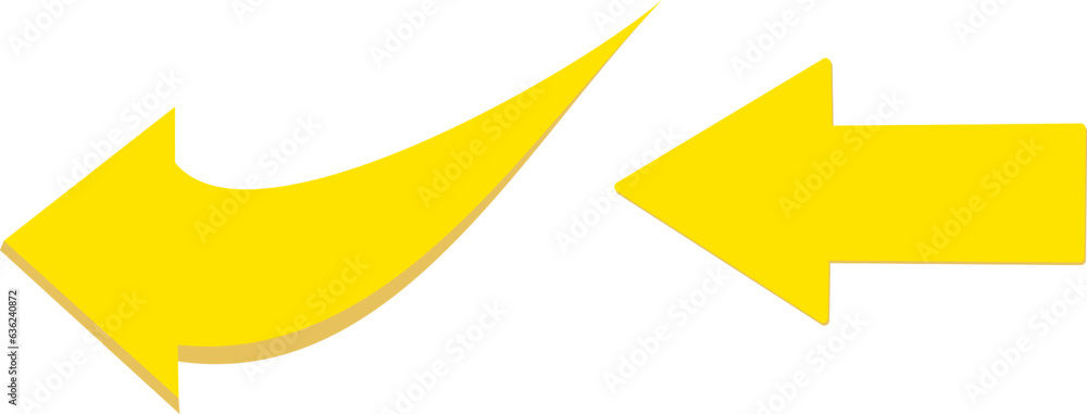 Aufkleber yellow color arrows. realistic 3d design.replaceable vector design.