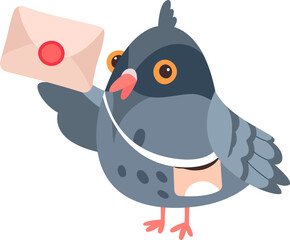 Pigeon Character With Envelop