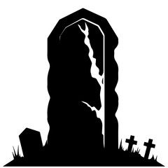 Tombstone silhouette for Halloween. Gravestone cemetery. Vector illustration