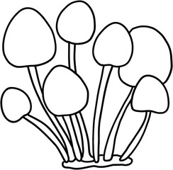 doodle freehand sketch drawing of wild mushroom mushroom.