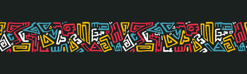 Hand drawn abstract seamless pattern, ethnic background, simple style - great for textiles, banners, wallpapers, wrapping - vector design © TALVA