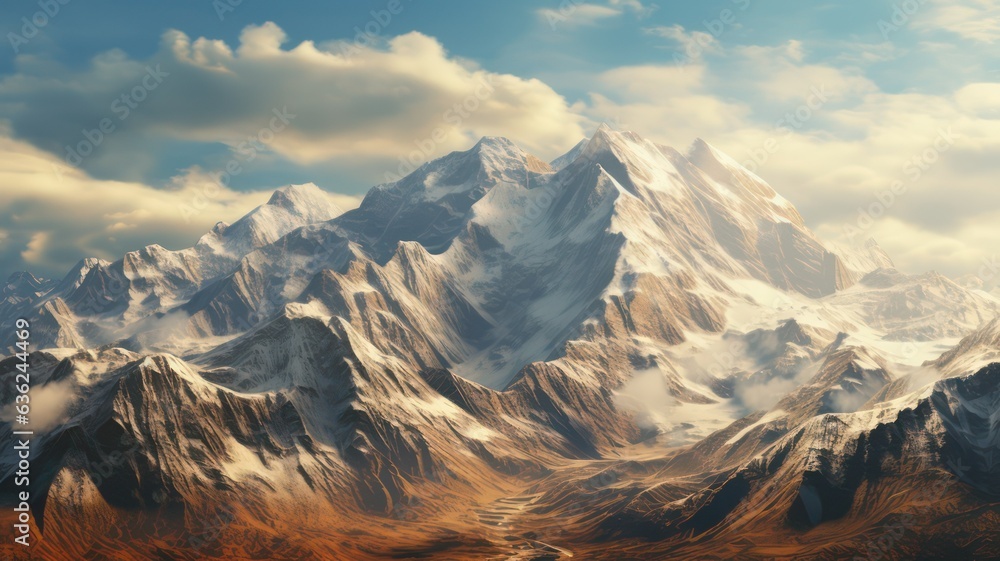 Poster range of mountains created with generative ai