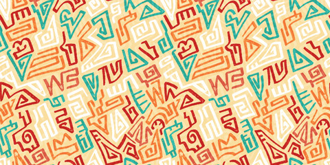 Hand drawn abstract seamless pattern, ethnic background, simple style - great for textiles, banners, wallpapers, wrapping - vector design