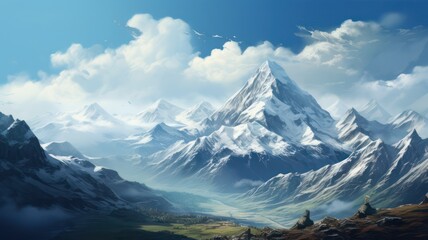 Obraz premium Range of mountains created with Generative AI