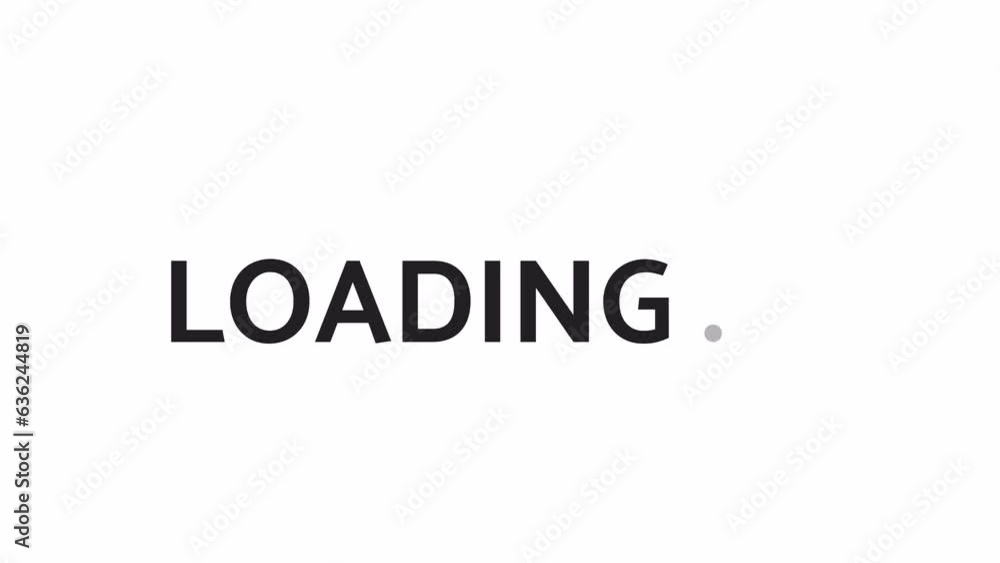 Poster boldface type black and white loading text animation. catamaran bold font used, monochromatic 2d car