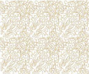Sketsa vektor ilustrasi detail desain baground hiasan floral pattern