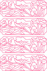 Vector sketch illustration detailed floral shape wall decoration design