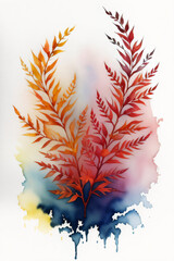 Fototapeta premium Watercolor Autumn Forest Illustration Background Wallpaper