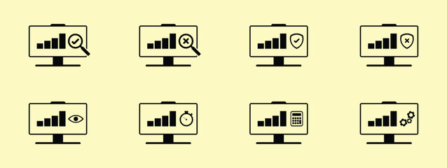 set of audit fill icon