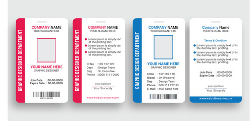Corporate modern business id card design template, Company employee id card design, Company id card, id card, id card
