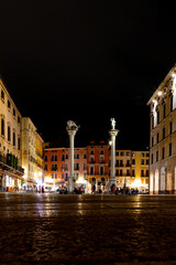 night view of the city italy vincenza