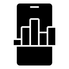 bar graph on smartphone icon