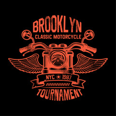 Vintage Motorcycle theme vector typography and illustrations for t-shirt print. 
