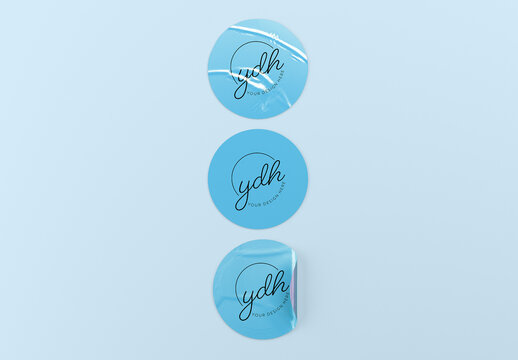 Round Stickers Mockup