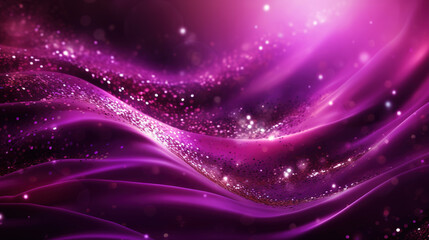 Abstract background with waves of smooth elegant magenta pink color silk or satin luxury cloth fabric texture