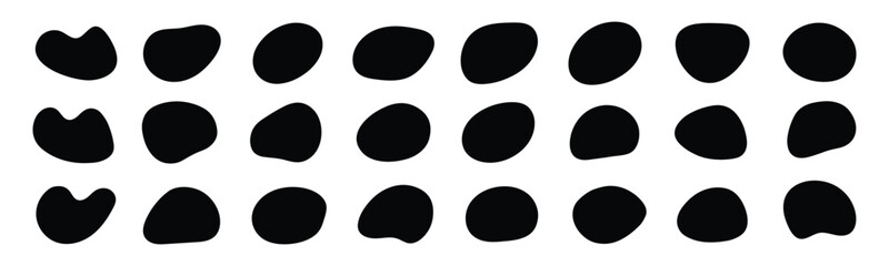 Random blob shapes. Blobs shape organic set. Rounded abstract organic shape. collection of abstract forms for design and paint. random shapes. Black cube drops simple shapes - obrazy, fototapety, plakaty