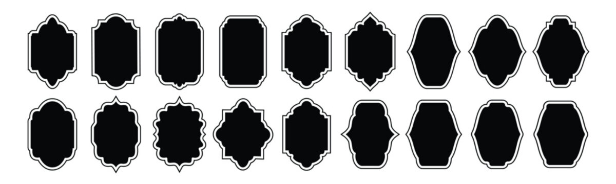 Frame set. Vintage frames and labels vector illustration isolated on white background