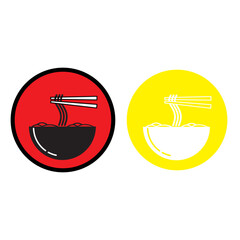 graphic design of ramen logo with circle variation. can be used for ramen shops or restaurants