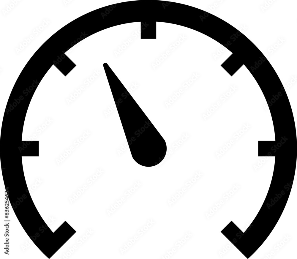 Poster simple minimalist speedometer or tachometer symbol icon. vector image.