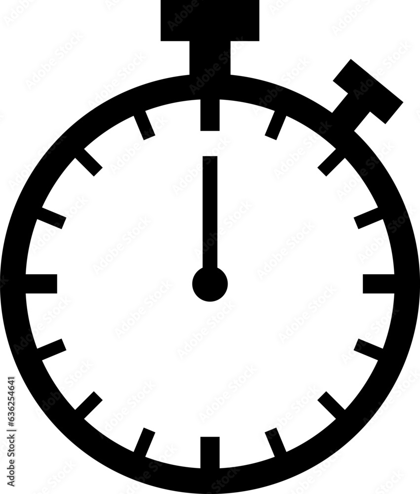 Poster simple minimalist chronometer clock symbol icon. vector image.