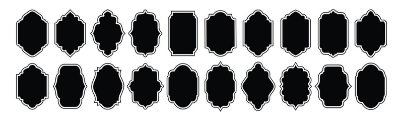 Black retro vintage sticker label. Vintage frames and labels vector set. Label frames. Old frame shape 
collections. Decorative label and retro shape vector
